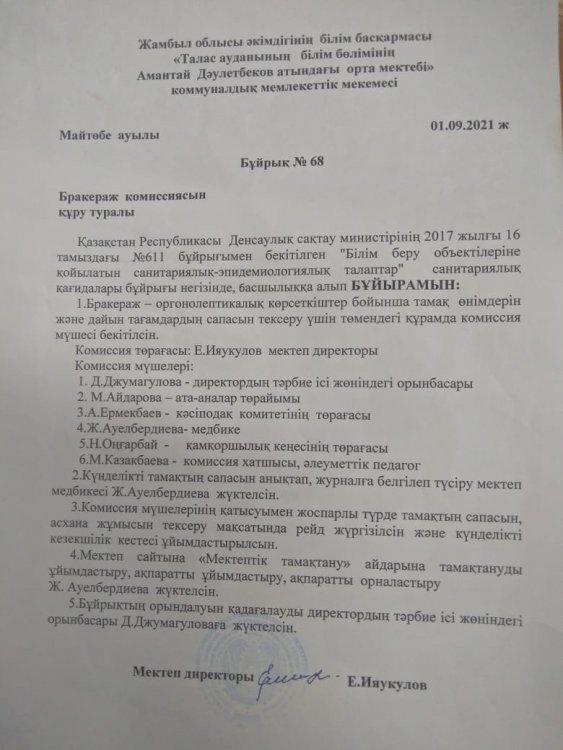 Бракераж комиссия құрамы