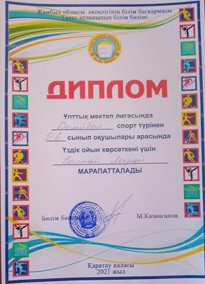 Волейбол спорт түрініе үздік ойыншы